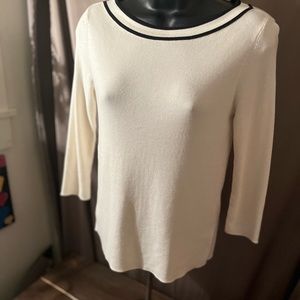 Talbots 3/4 length sleeve off white sweater size PS
